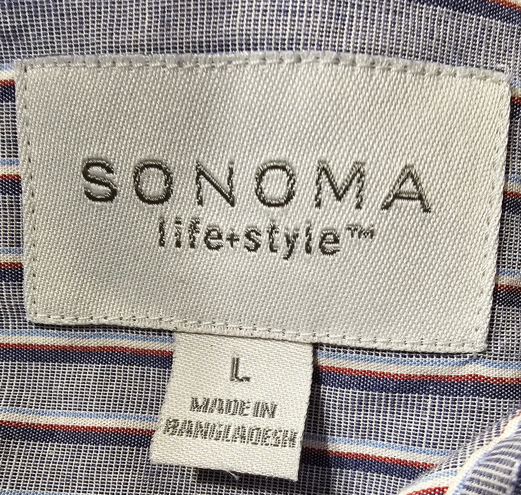 Striped Upcycled Movie Shirt Large